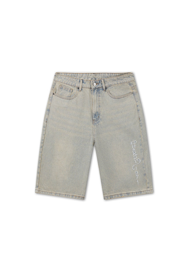 MENS DESERT SNAKE RELAXED DENIM JORT - BLUE SAND WASH