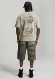 MENS WASHED SNAKE CHARMER RELAXED T-SHIRT - WASHED GREEN