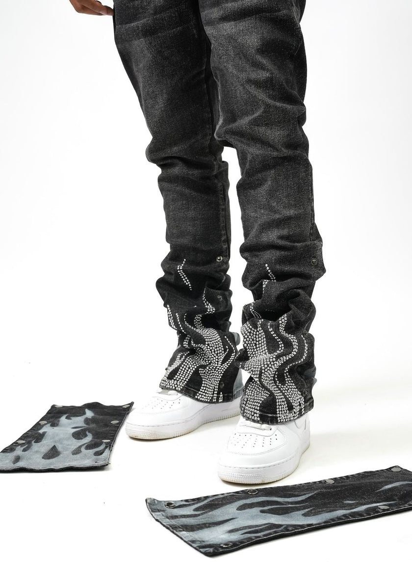 Dual Flames Pants - Black