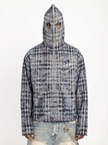BLUE SKELETON HALF ZIP HOODIE