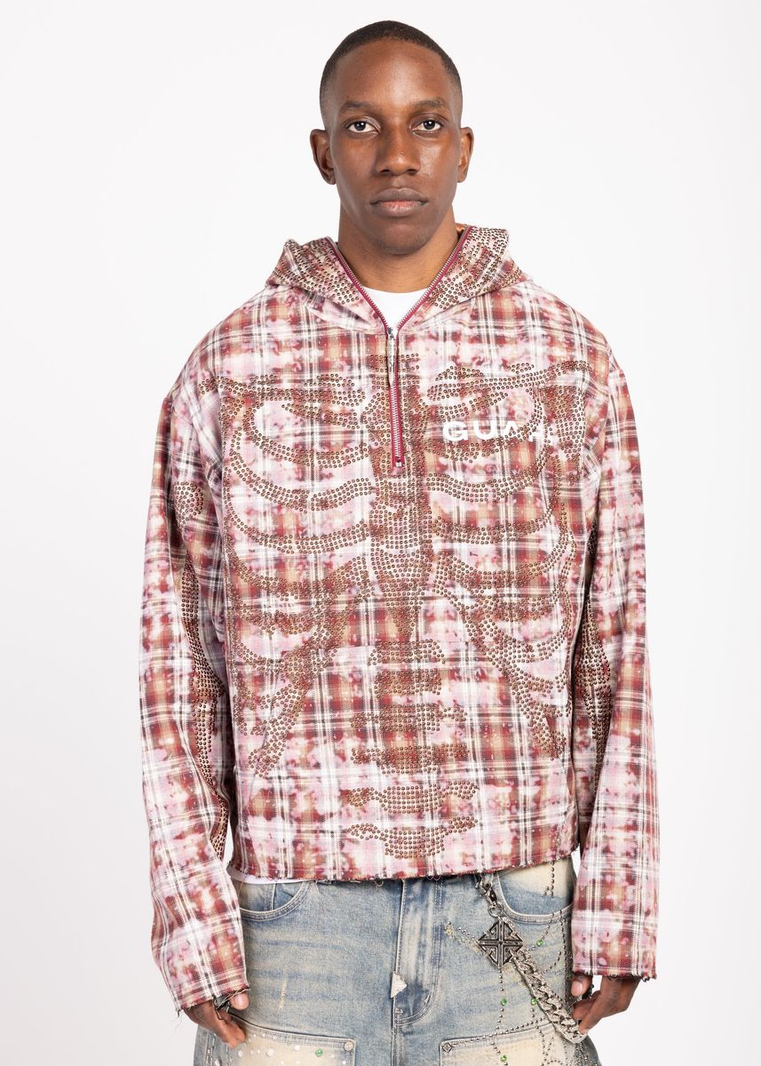 RUSTY SKELETON HALF ZIP HOODIE