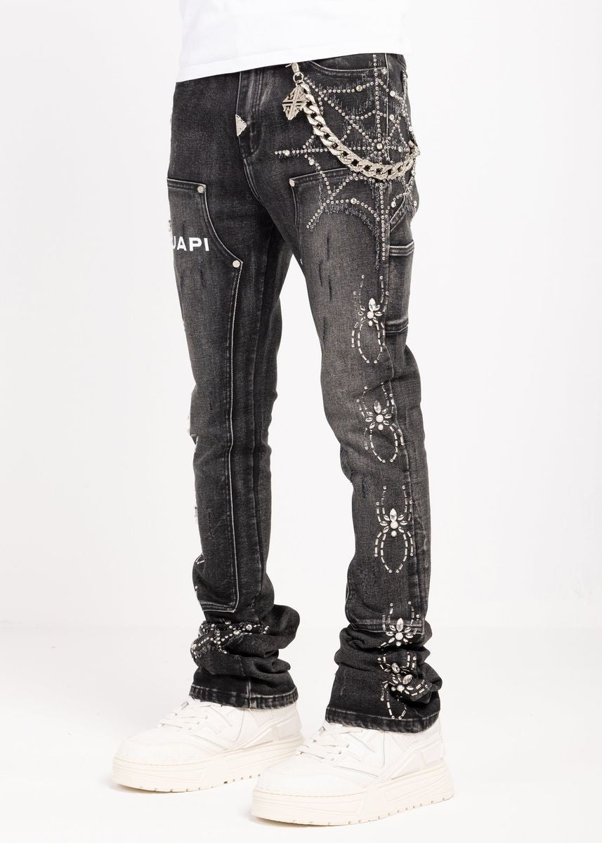 OBSIDIAN BLACK SPIDER DENIM