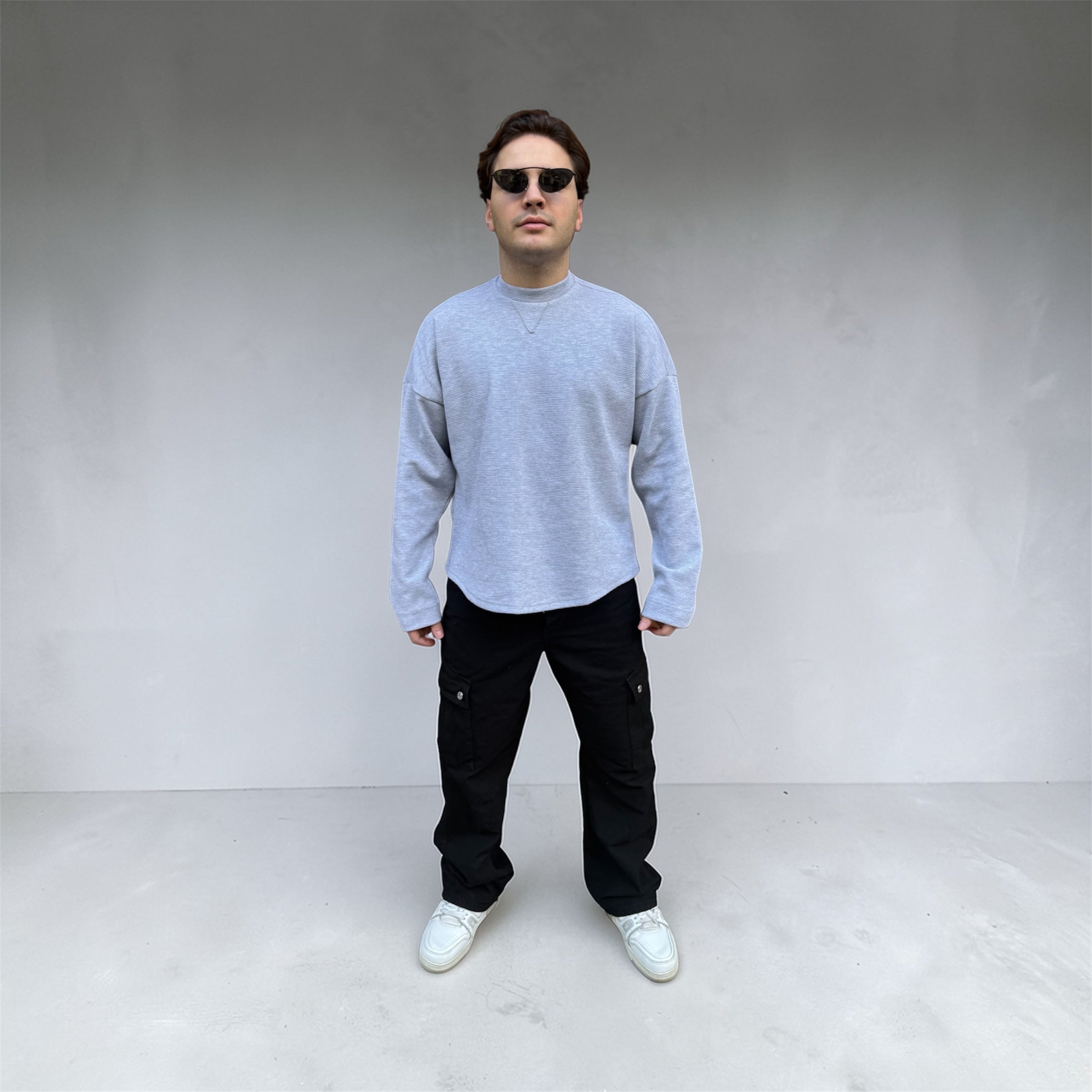 WAFFLE GREY LONG SLEEVE