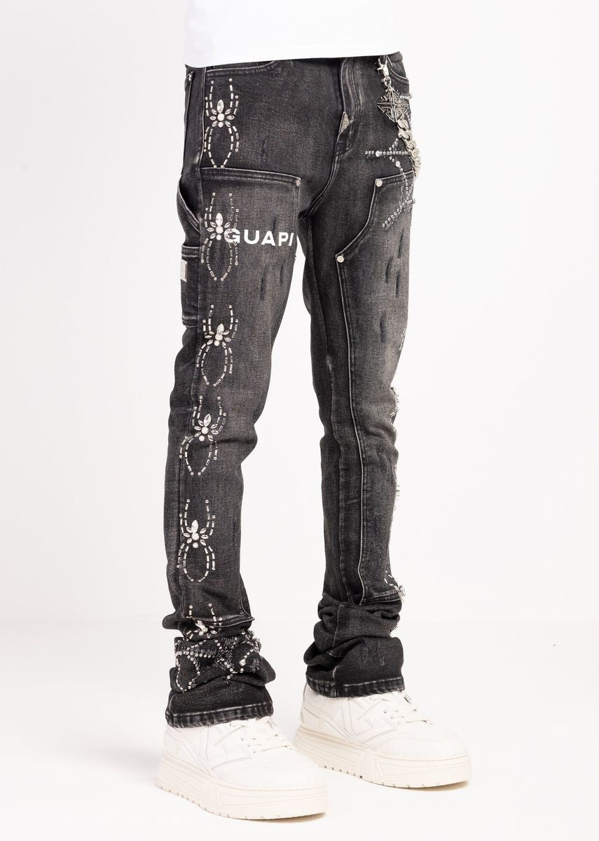 OBSIDIAN BLACK SPIDER DENIM