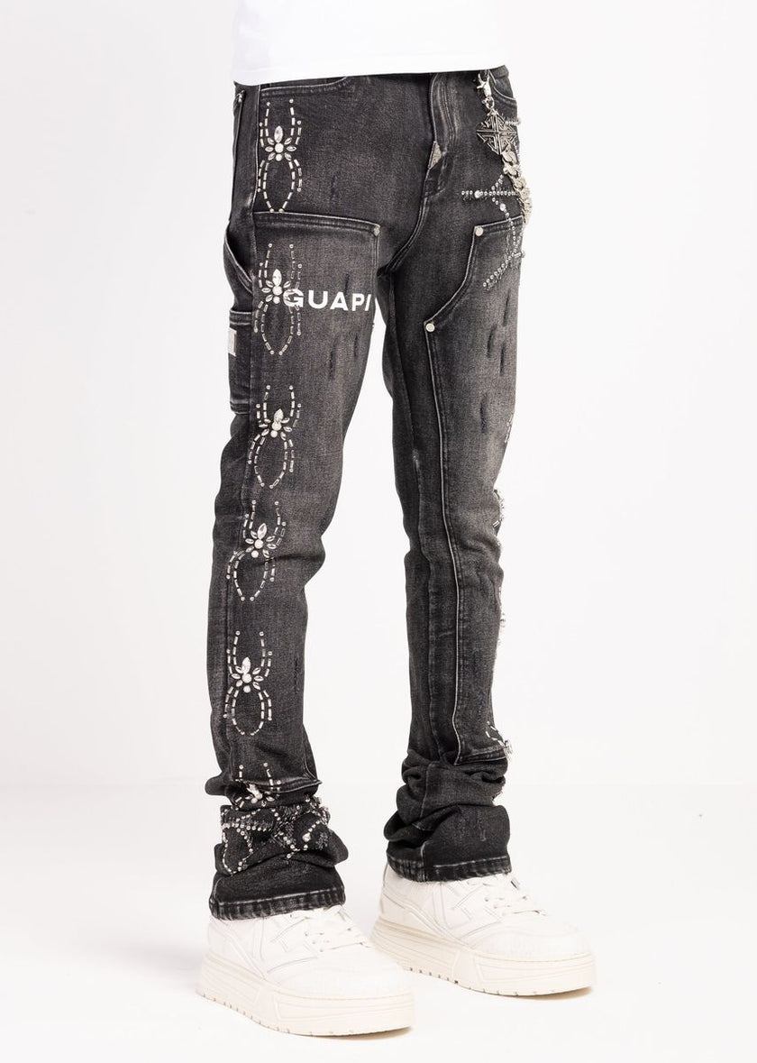 OBSIDIAN BLACK SPIDER DENIM