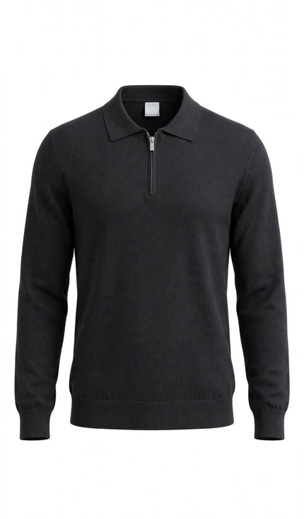 POLO CON ZIP SLIM FIT GRIGIA
