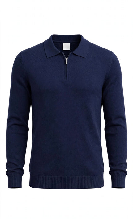 POLO CON ZIP SLIM FIT BLU NAVY